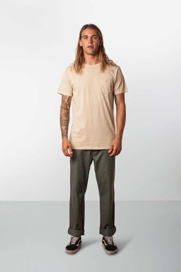 RHYTHM EVERYDAY WASH T-SHIRT VINTAGE PEACH MODEL FRONT