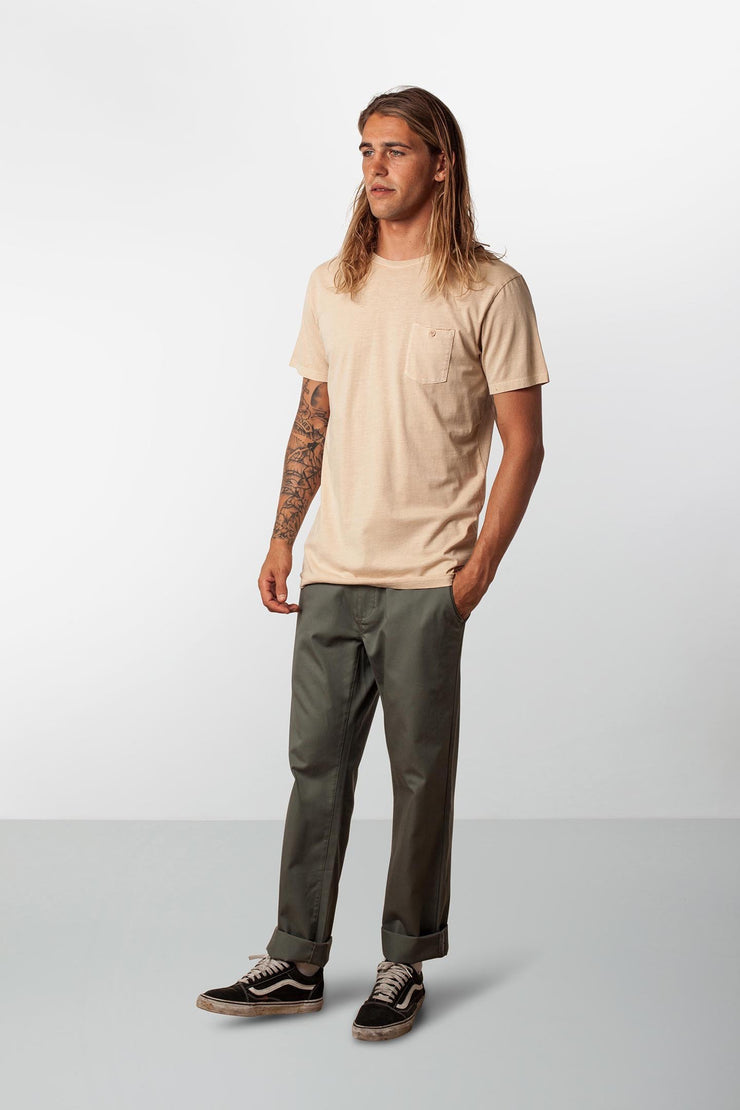 RHYTHM EVERYDAY WASH T-SHIRT VINTAGE PEACH MODEL BACK