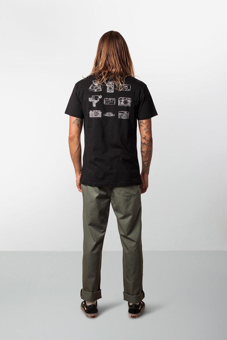 RHYTHM CAMERA COLLECTOR T-SHIRT BLACK MODEL BACK