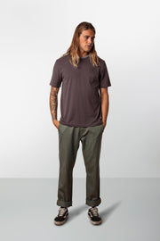 RHYTHM ARCHIE T-SHIRT CHARCOAL MODEL FRONT