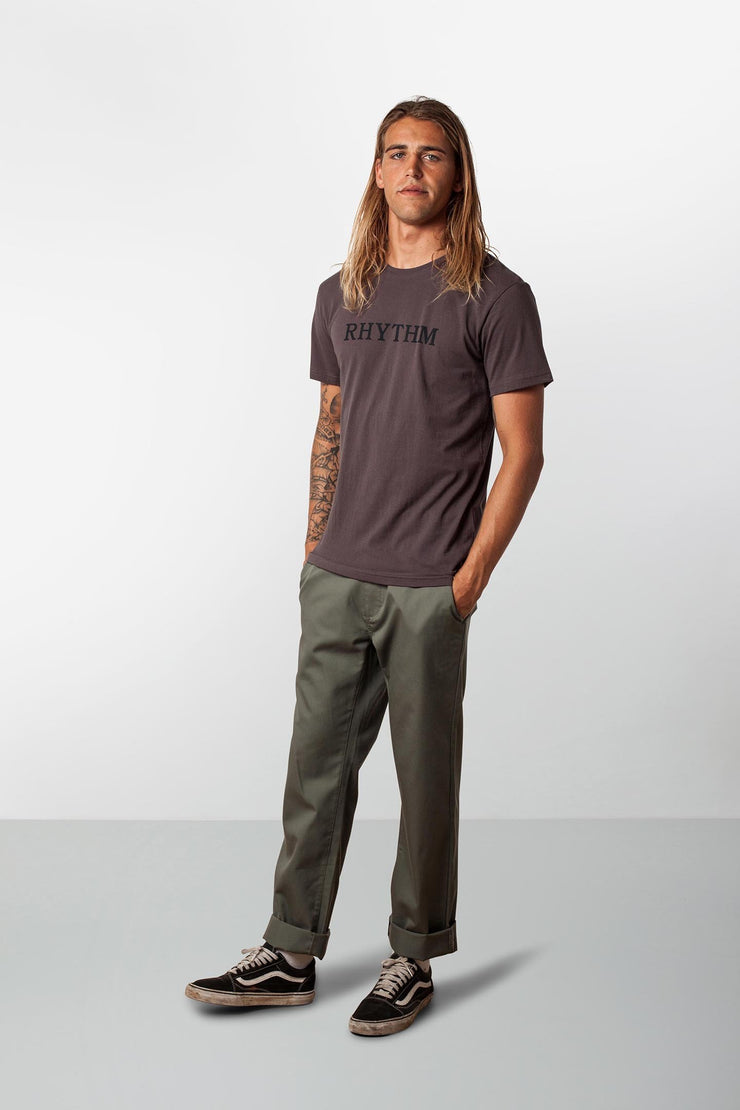 RHYTHM CLASSIC T-SHIRT CHARCOAL MODEL BACK