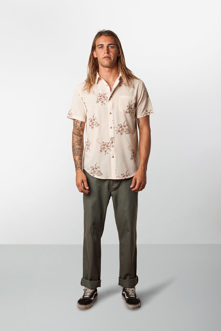 RHYTHM BARBADOS SS SHIRT JAVA MODEL FRONT