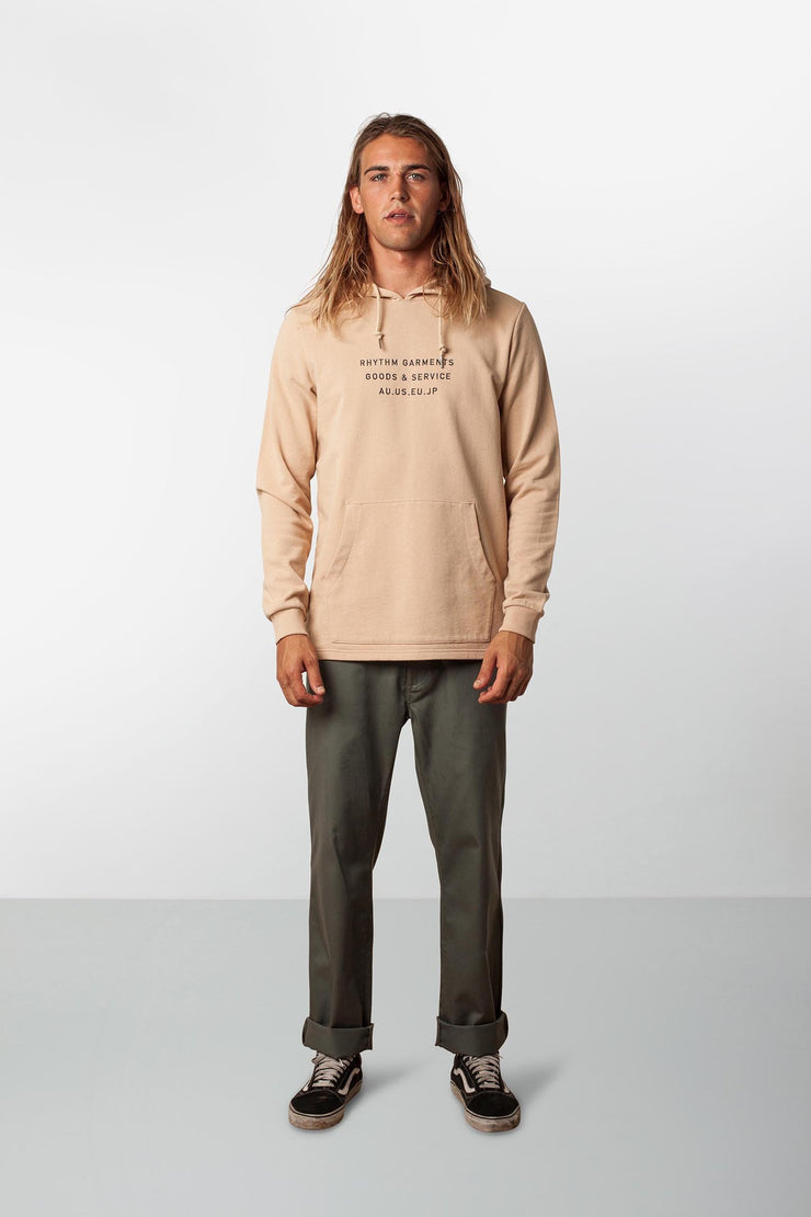 RHYTHM BASE HOOD DUSTY PEACH MODEL FRONT