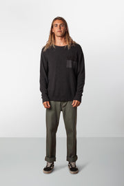 RHYTHM BUNKER KNIT BLACK MODEL FRONT