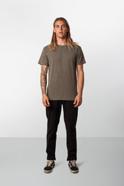 RHYTHM BASIC SLUB T-SHIRT OLIVE MODEL FRONT