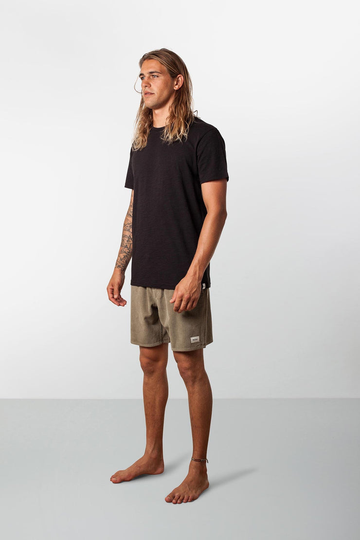 RHYTHM CORDUROY JAM OLIVE MODEL FRONT