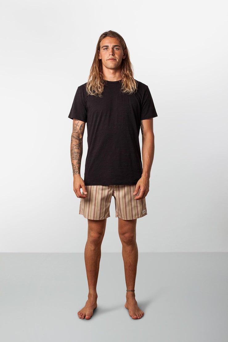 RHYTHM SIXTIES STRIPE JAM VINTAGE BROWN MODEL FRONT