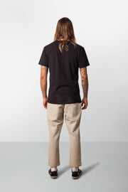 RHYTHM BASIC SLUB T-SHIRT BLACK MODEL BACK