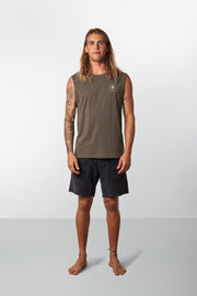 RHYTHM DATE PALM TANK OLIVE MODEL FRONT