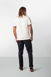 RHYTHM BASIC SLUB T-SHIRT WHITE MODEL BACK