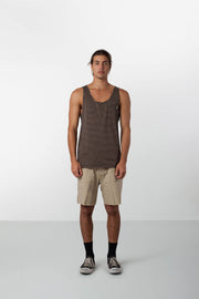 EVERYDAY STRIPE SINGLET CHARCOAL