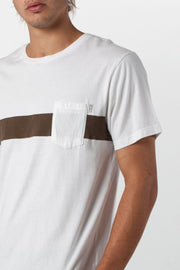 BEECHMONT T-SHIRT WHITE / OLIVE