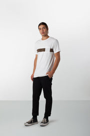 BEECHMONT T-SHIRT WHITE / OLIVE