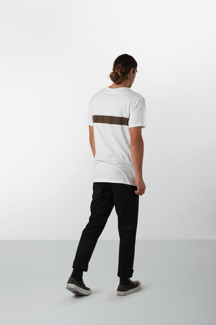 BEECHMONT T-SHIRT WHITE / OLIVE