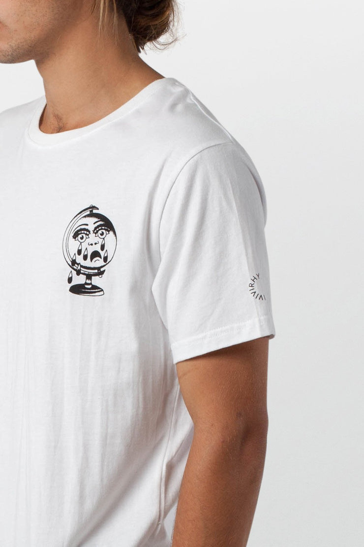 CRYING GLOBE T-SHIRT WHITE