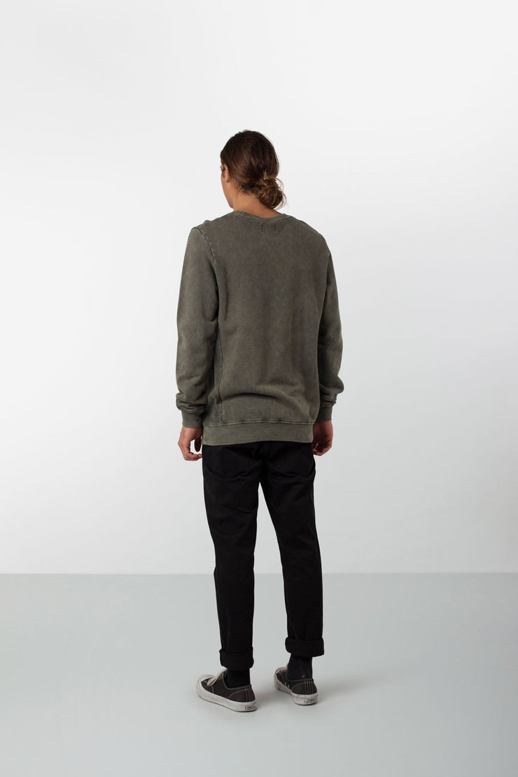WASHED OUT PULLOVER DUSTED OLIVE
