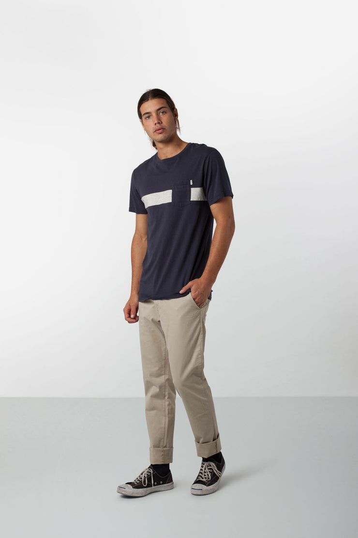 BEECHMONT T-SHIRT CHARCOAL / MUSTARD