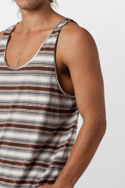 EVERYDAY STRIPE SINGLET VINTAGE TOBACCO