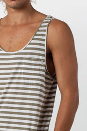 EVERYDAY STRIPE SINGLET CLASSIC OLIVE