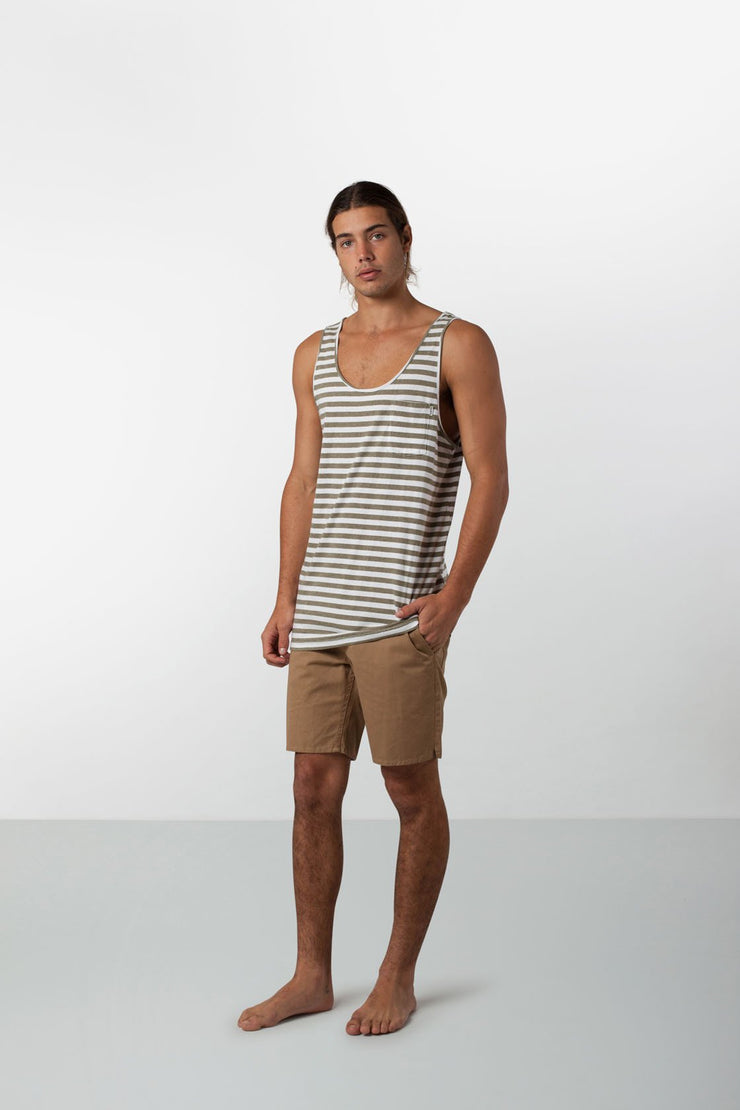 EVERYDAY STRIPE SINGLET CLASSIC OLIVE