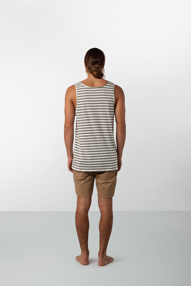 EVERYDAY STRIPE SINGLET CLASSIC OLIVE