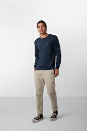 EVERYDAY WASH LS T-SHIRT DUSTED NAVY