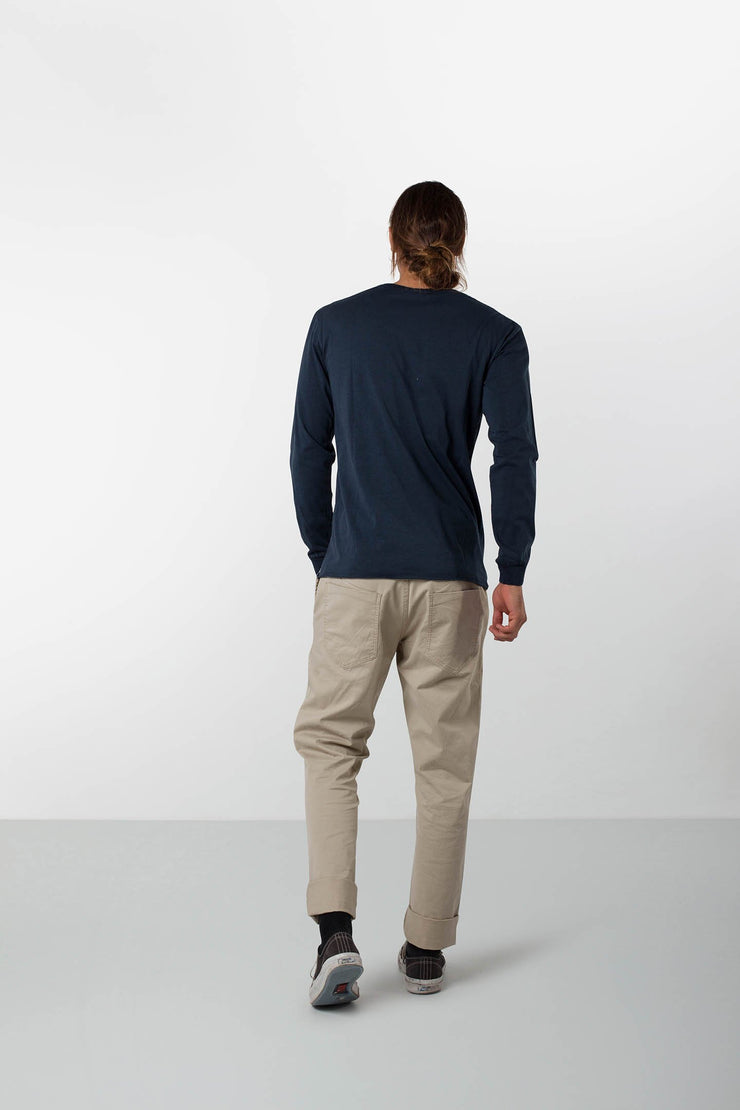 EVERYDAY WASH LS T-SHIRT DUSTED NAVY