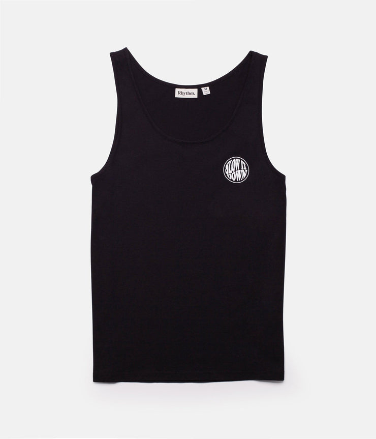 SLOW DOWN SINGLET BLACK