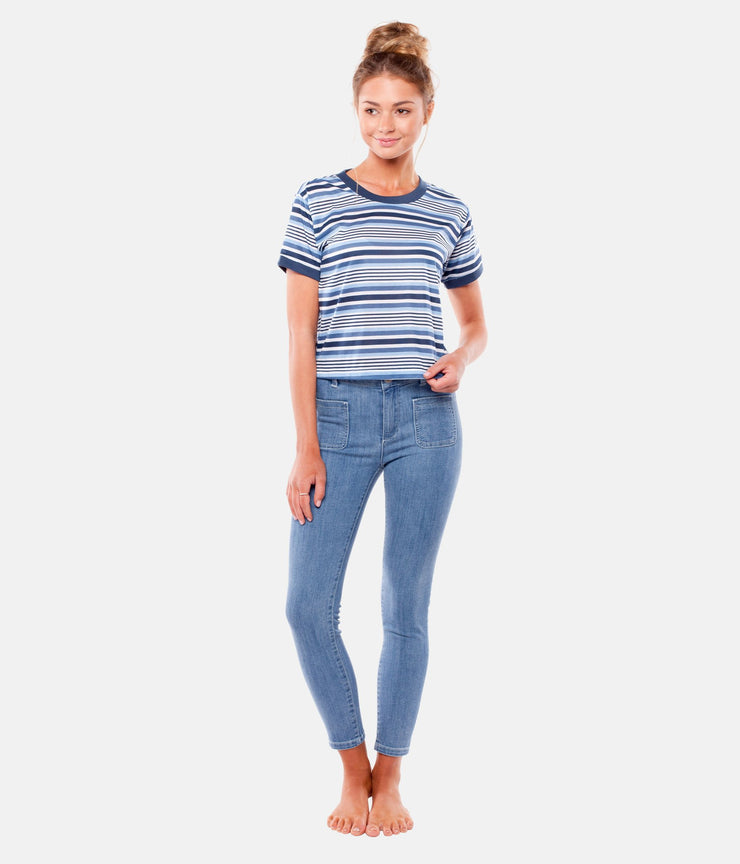 STROKES CROP TOP BLUE