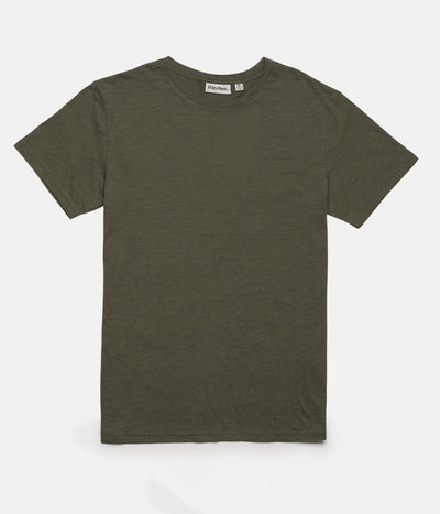 Rhythm Basic Slub T-Shirt Olive Front
