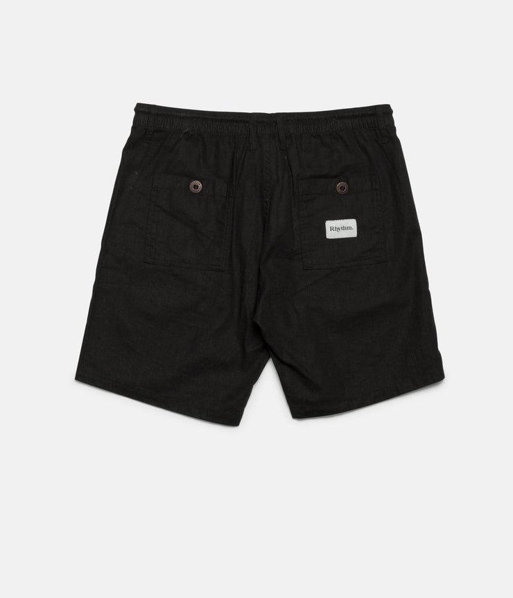 LINEN BUNKER WALKSHORT BLACK