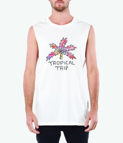 TROPICAL TRIP TANK -Wht