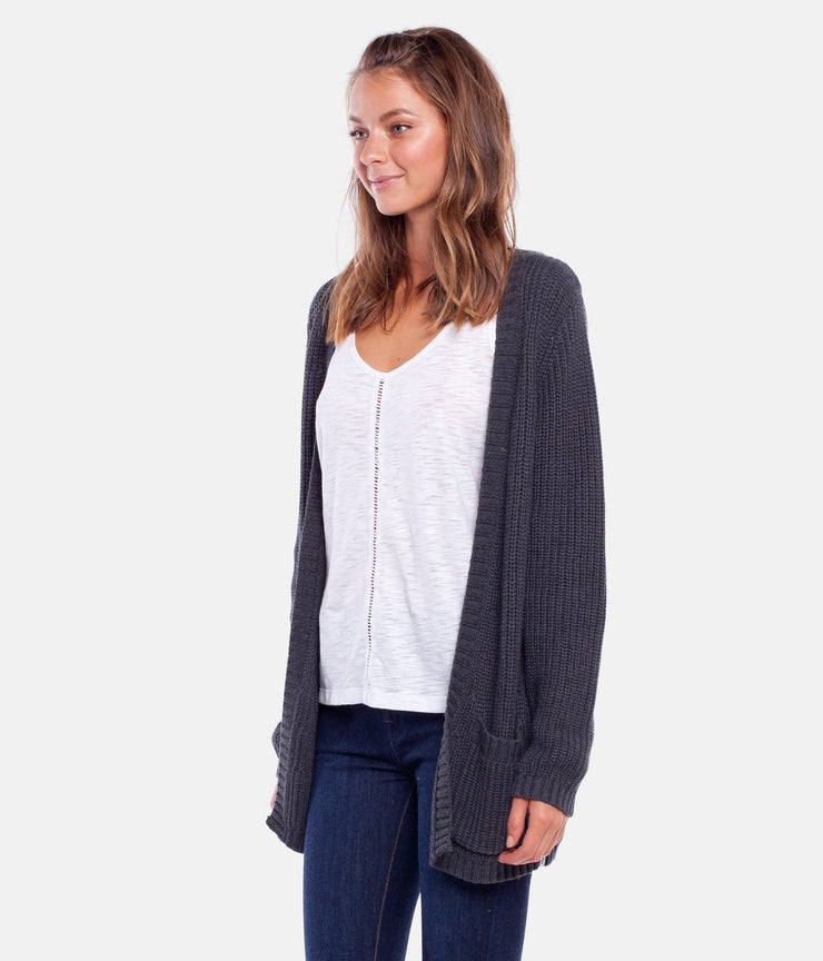 WEEKEND CARDI KNIT CHARCOAL