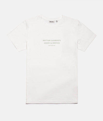 RHYTHM BASE T-SHIRT WHITE FRONT