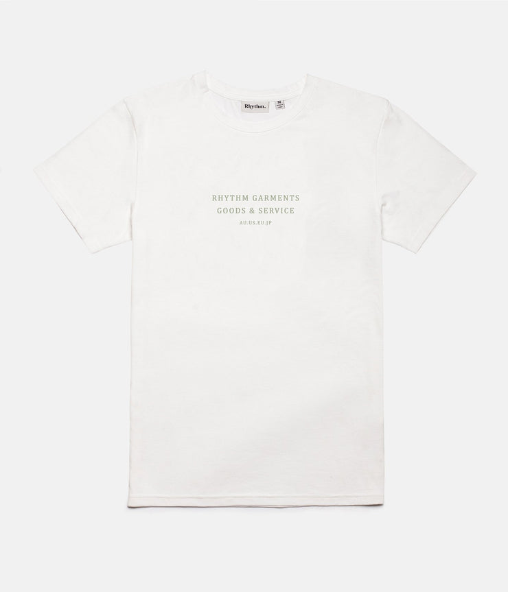 RHYTHM BASE T-SHIRT WHITE FRONT