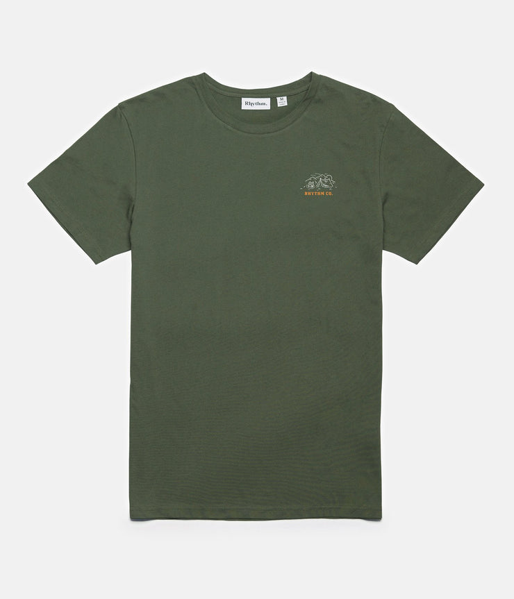 RHYTHM CAMPER T-SHIRT OLIVE FRONT