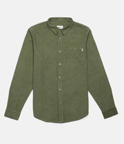 RHYTHM CORDUROY LS SHIRT OLIVE FRONT