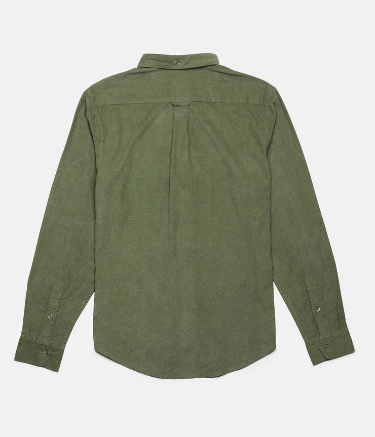 RHYTHM CORDUROY LS SHIRT OLIVE BACK